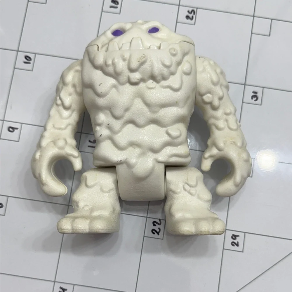 Fisher-Price White Snow Monster Figure with Purple Eyes